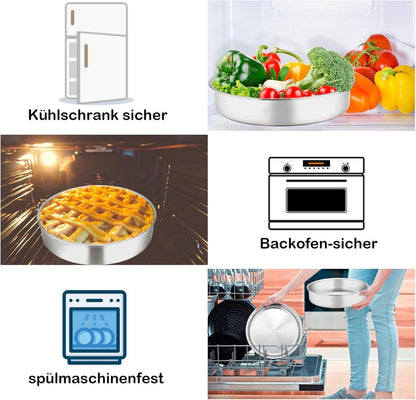 Homikit Kuchenform Backformen Set Rund 3er-Set 16 cm Edelstahl SEO