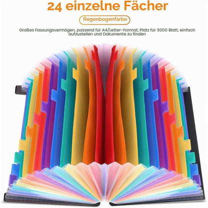 24-Fächrige Dokumentenmappe A4 – Ordner mit Etiketten
