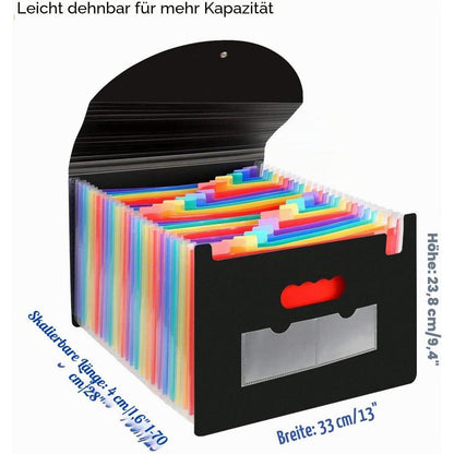 24-Fächrige Dokumentenmappe A4 – Ordner mit Etiketten