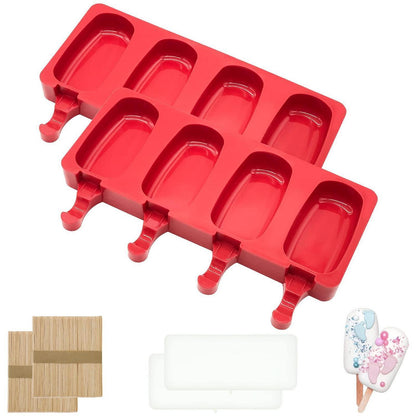Silikon Eisformen für Eis am Stiel & Cake Pops - Rot