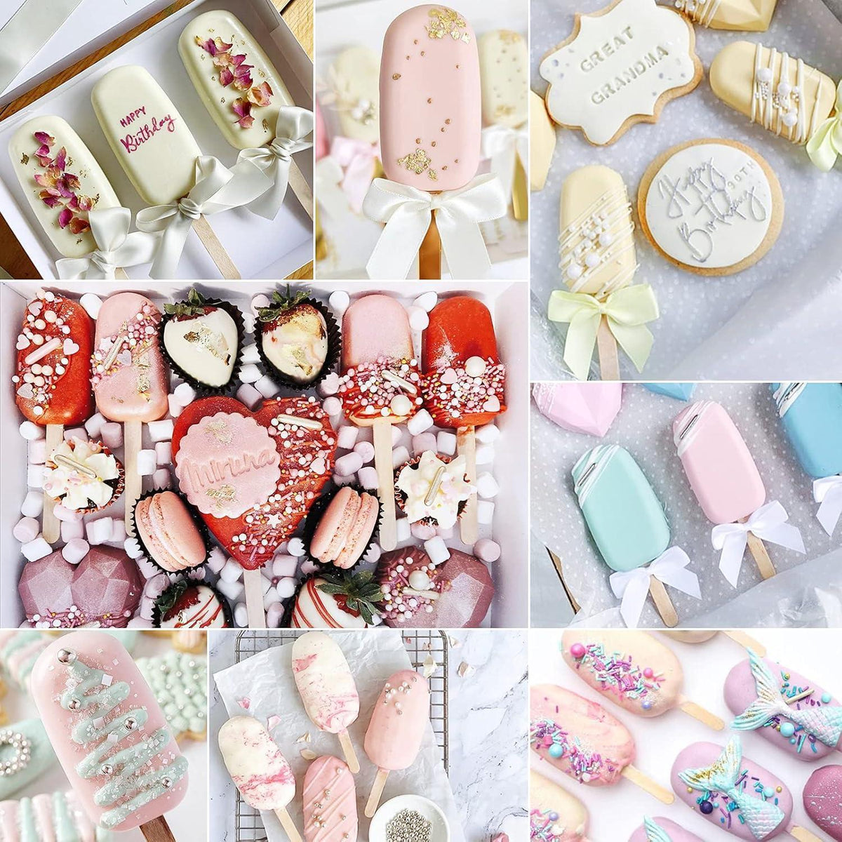Silikon Eisformen für Eis am Stiel & Cake Pops - Rot