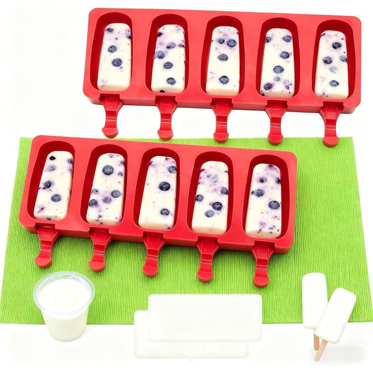 Silikon Eisformen für Eis am Stiel & Cake Pops - Rot