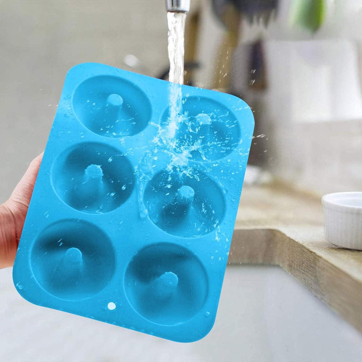 Silikon Donutformen Backblech 6 Hohlräume Antihaft Hitzebeständig 3er Set