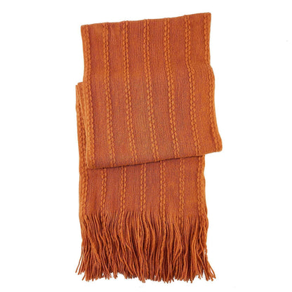 Damen Schal & Handschuh Set Ultraweich Zopfmuster Orange Touchscreen