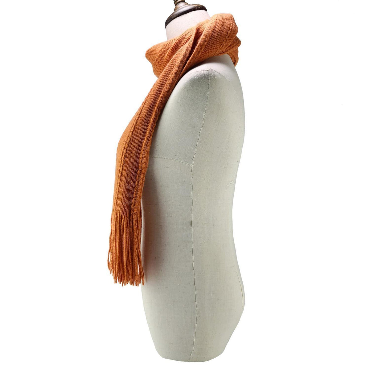Damen Schal & Handschuh Set Ultraweich Zopfmuster Orange Touchscreen