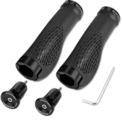 Ergonomische Fahrradgriffe mit Schraubenden & Aluminiumkappen