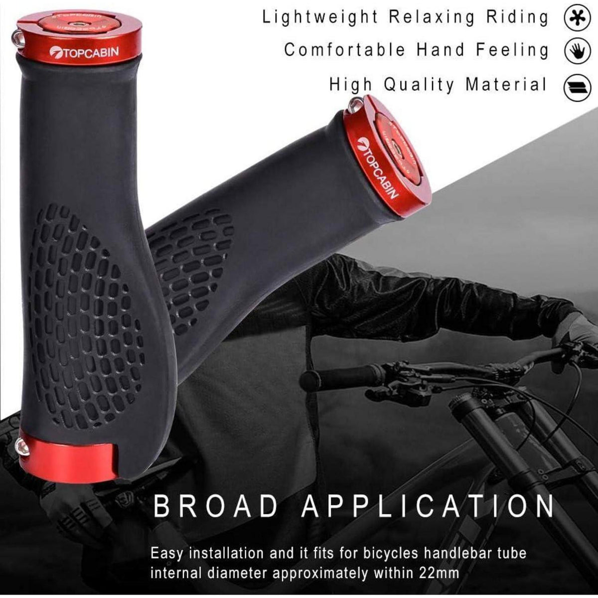 Ergonomische Fahrradgriffe mit Schraubenden – Rot