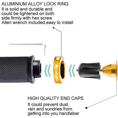 Fahrrad Lenkergriffe Ergonomisch mit Aluminium Endkappen Gold
