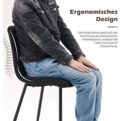 Samt Esszimmerstühle 2er Set Schwarz – Bequeme Küchenstühle