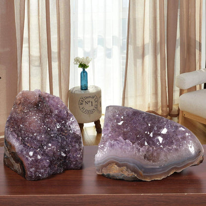 Natürlicher Amethyst Drusensegment Rohstück Fengshui Ornament