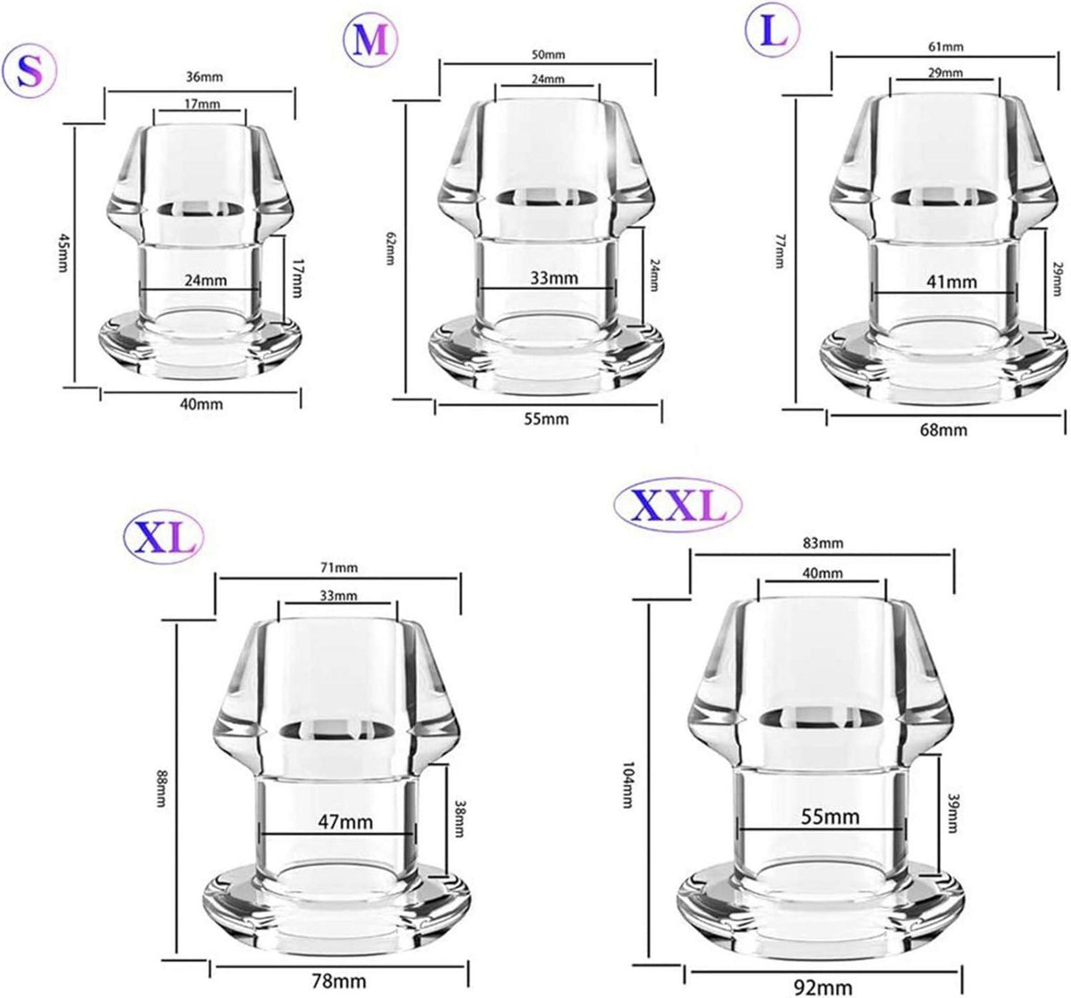 Transparent Hohl Anal Expander Stecker Vagina Dilatator Prostata