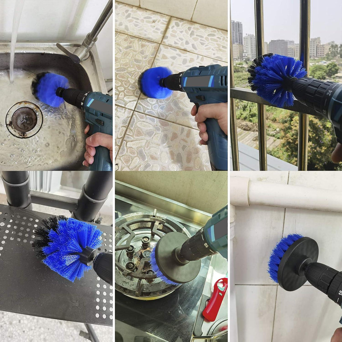 4er Set Bohrbürsten Power Scrubber Reinigungsaufsätze - Mehrzweckige