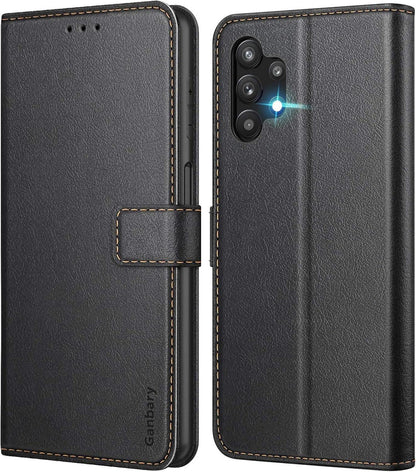 Samsung Galaxy A32 4G Handyhülle Schwarz Leder Tasche Standfunktion