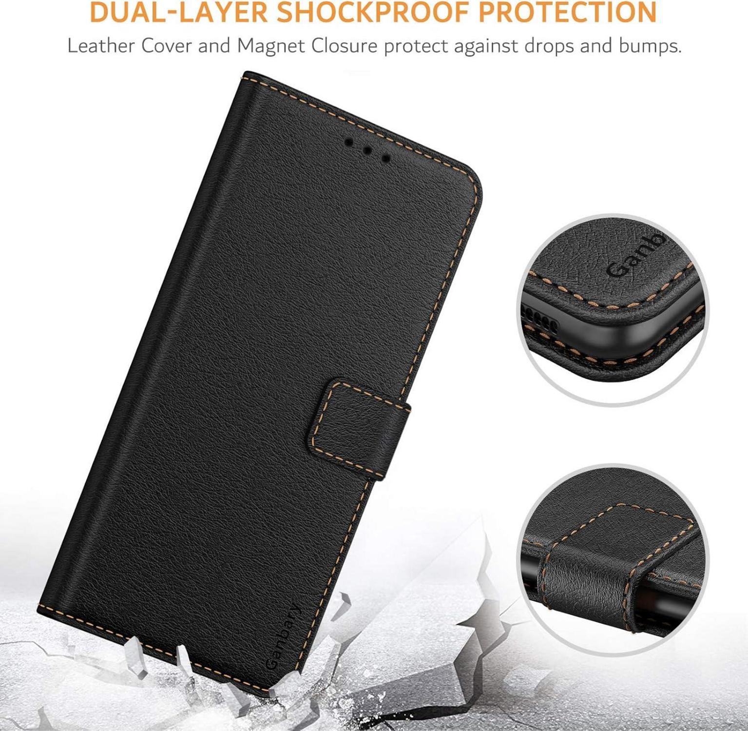 Handyhülle für Samsung Galaxy A32 4G Leder Schwarz Schutzhülle