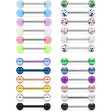 Zungenpiercing Set 24 Stück 14G Chirurgenstahl mit Kugeln 16mm