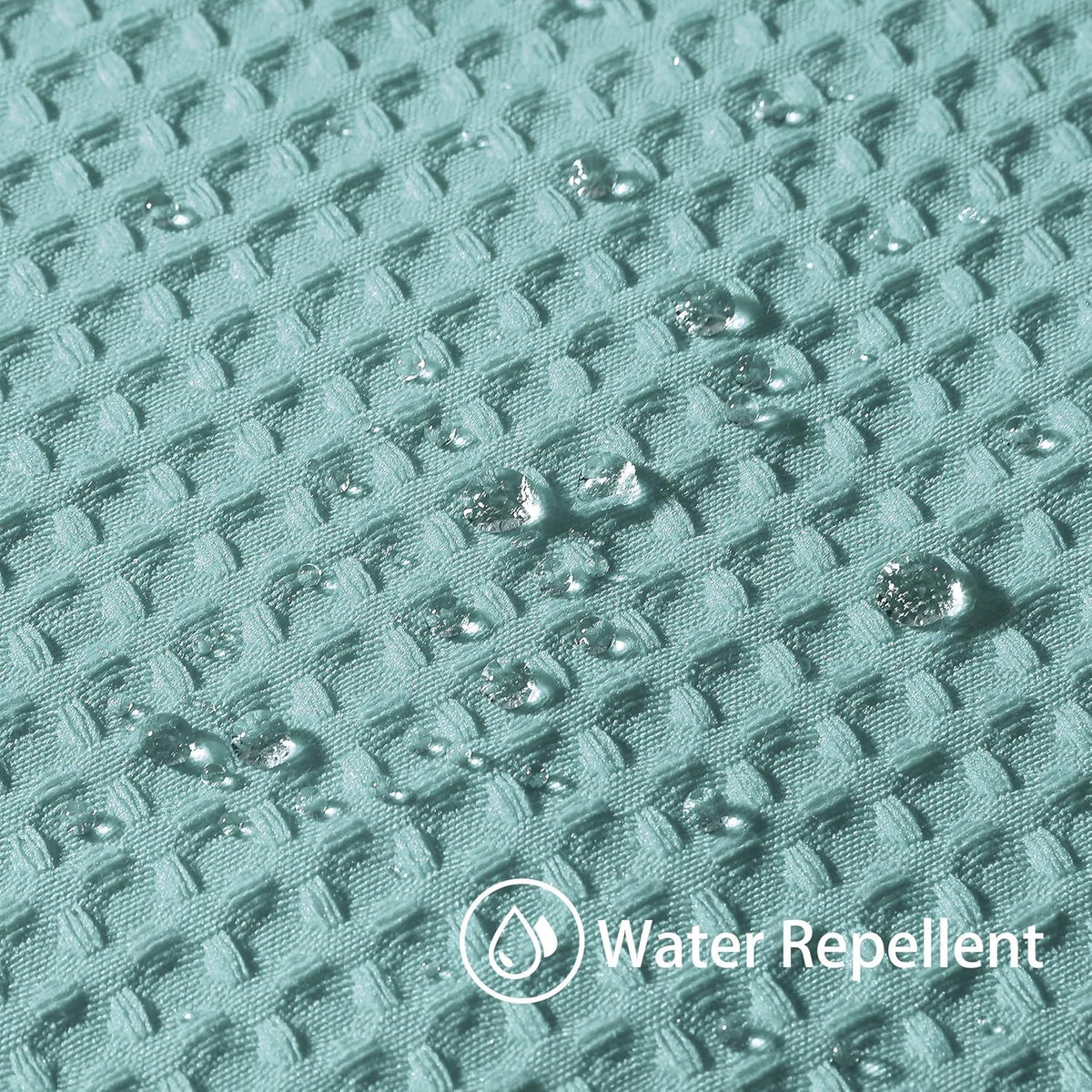 Waffel Duschvorhang Metallhaken Stoff Textil Türkis 182x182cm