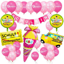 Einschulung Deko Set Mädchen Rosa Schulkind Banner