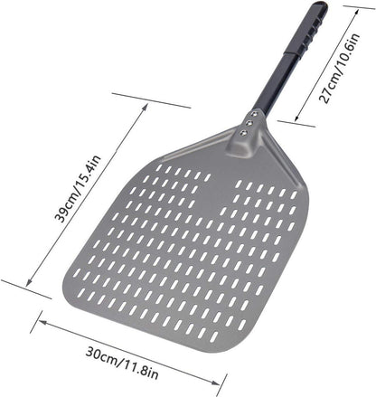 Perforierte Pizzaschaufel aus Hart Eloxiertes Aluminium mit