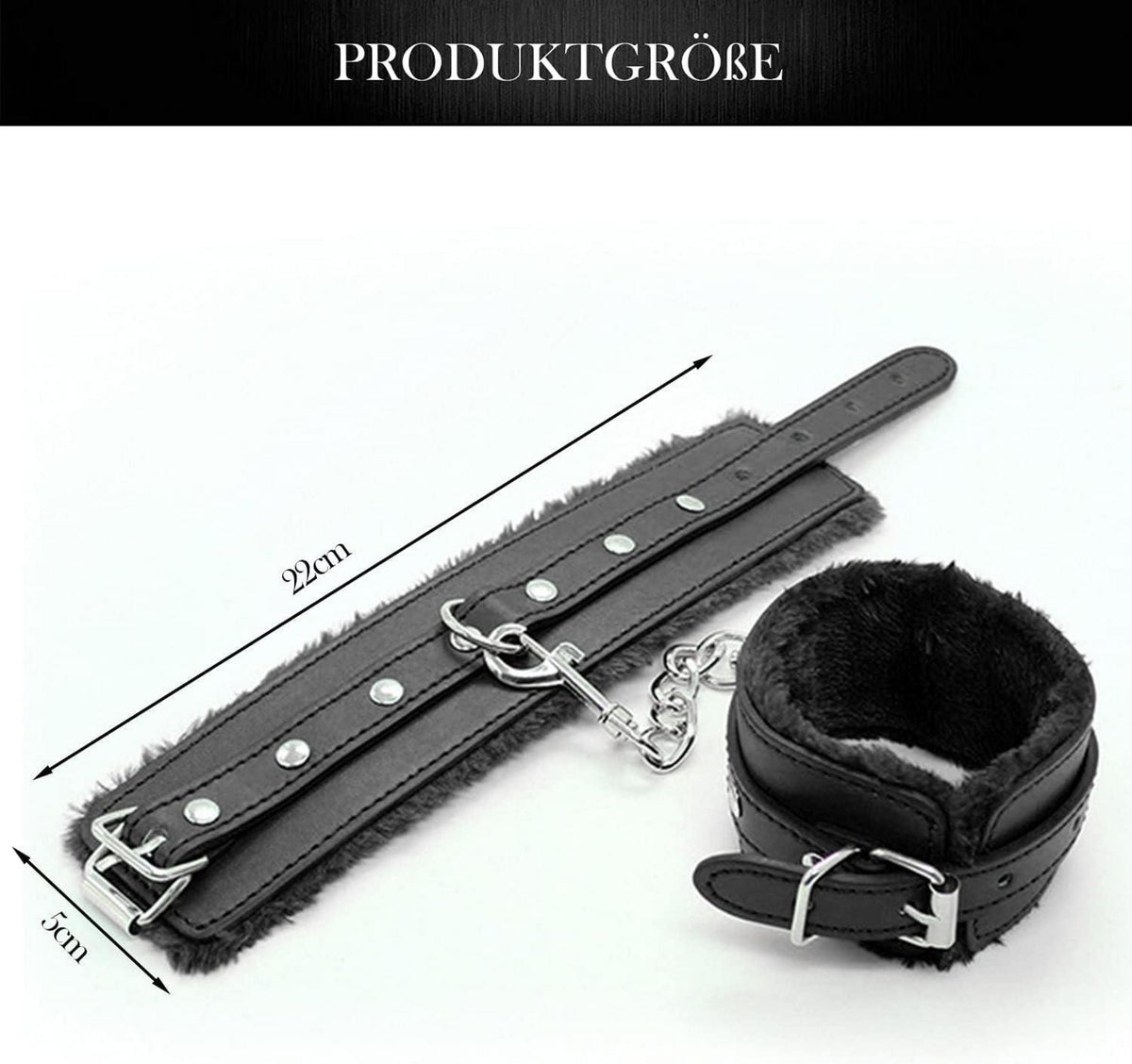 Leder SM Handschellen Plüschfutter BDSM Bondage Sexspielzeug