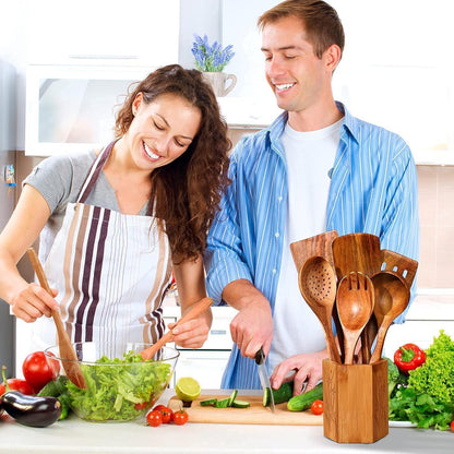 Holzlöffel Set aus Teakholz – 6-teilig für Küche & Kochen