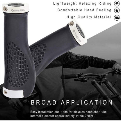 Ergonomische Fahrradgriffe mit Verriegelung – Weiß
