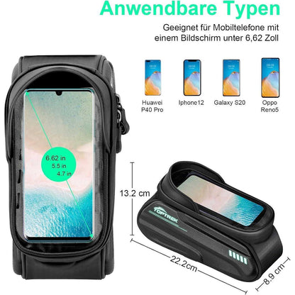 Toptrek Fahrradtasche Rahmen Wasserdicht Handytasche 6,7