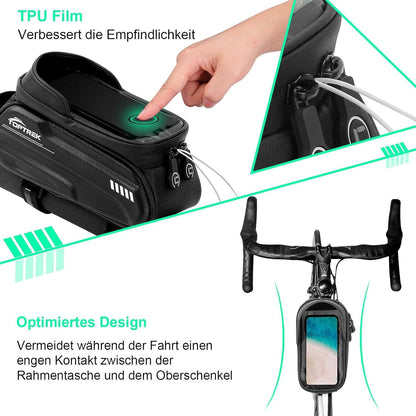 Fahrradtasche Wasserdicht mit TPU Touchscreen für Smartphone bis 6,7