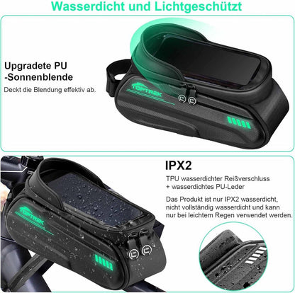 Fahrradtasche Rahmen wasserdicht Handytasche Fahrrad fluoreszierendes Design 6,7 Zoll
