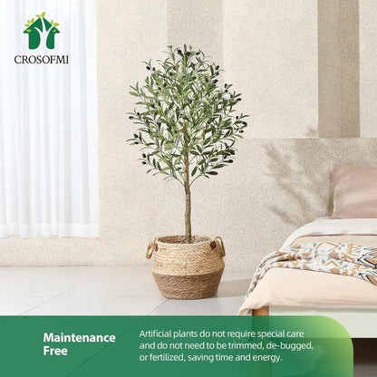 CROSOFMI Künstlicher Olivenbaum 150 cm Seidenbaum 2er Pack