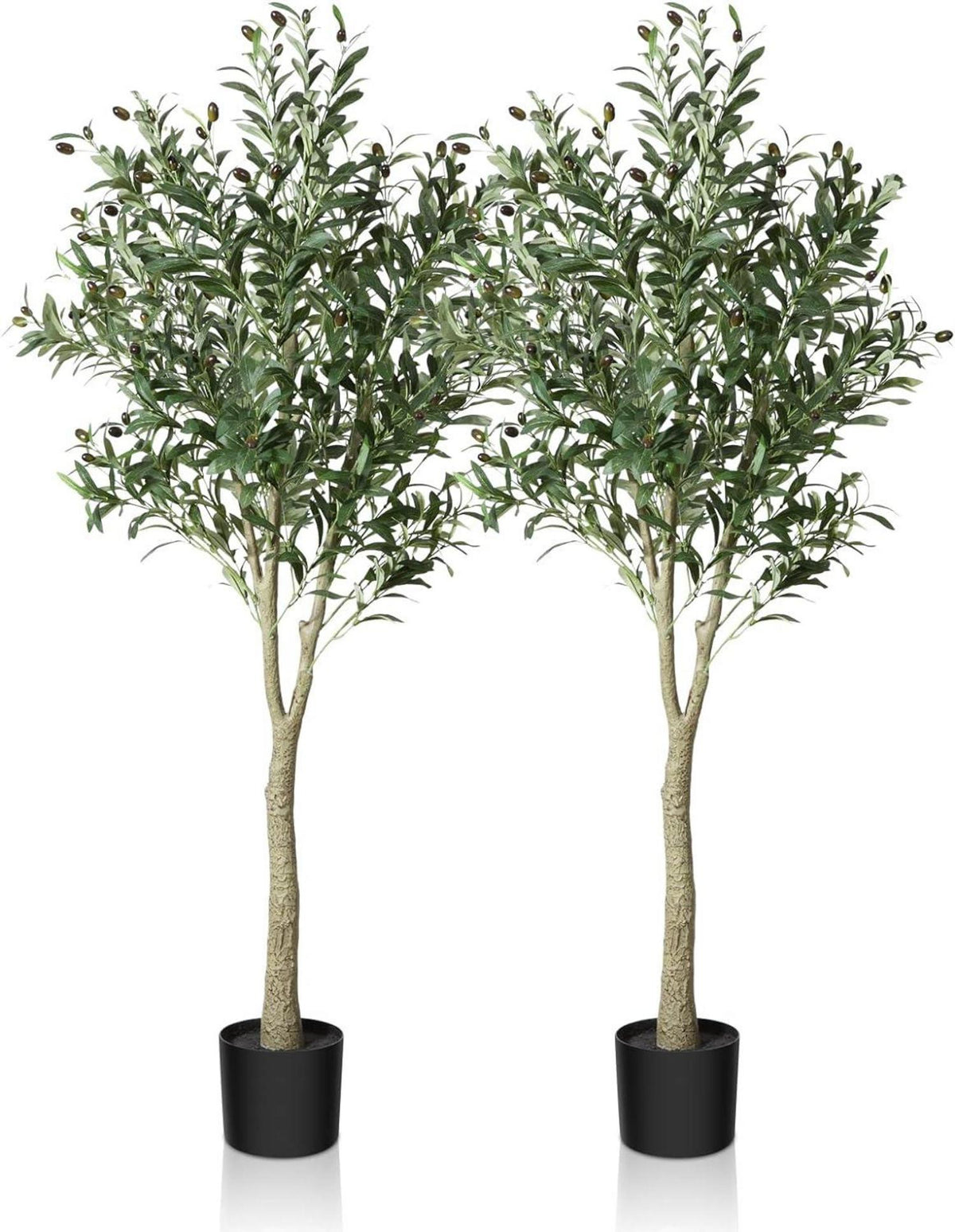 Künstlicher Olivenbaum Pflanze 150 cm Seidenbaum 2er Set