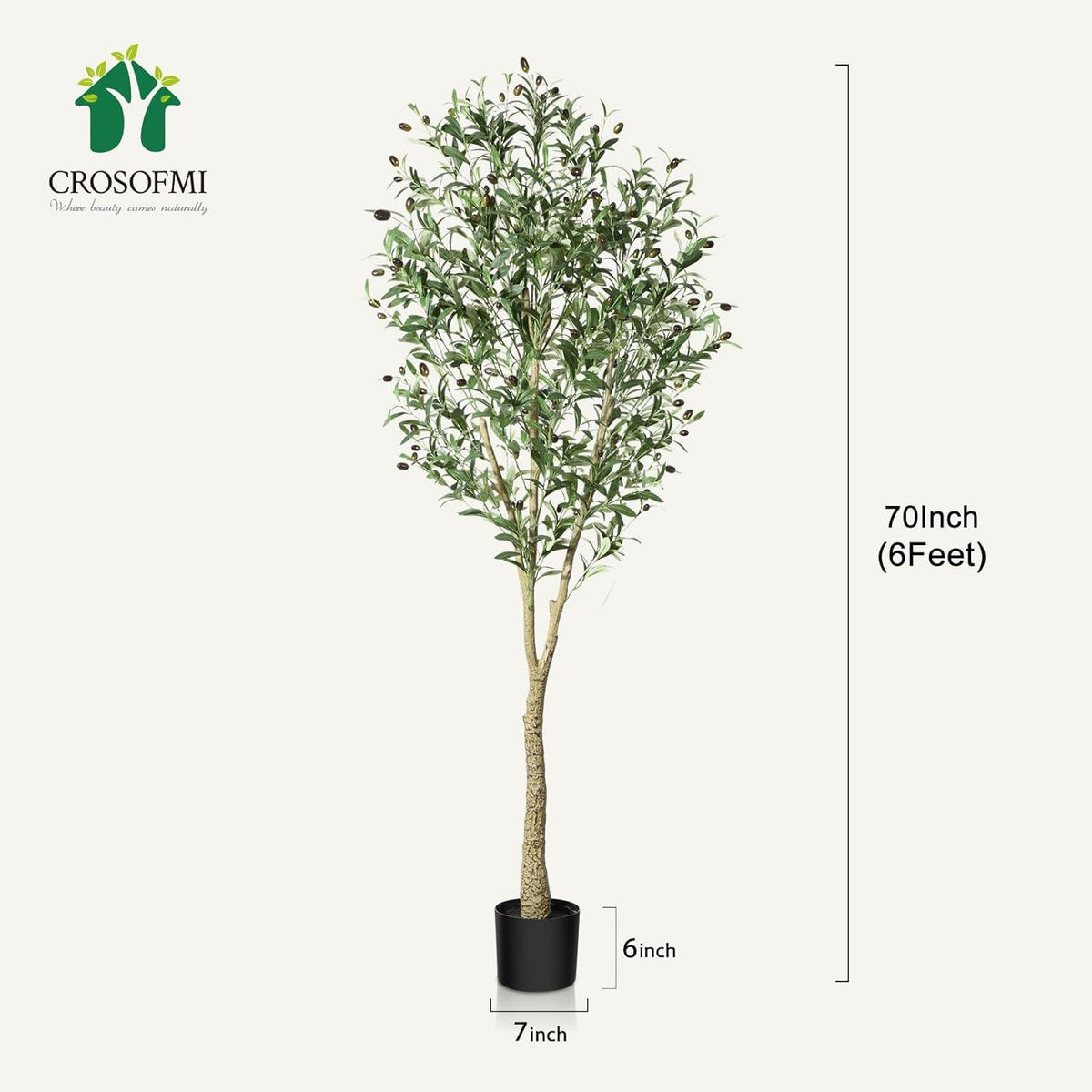 Künstliche Olivenbaum Pflanze 180cm Tropisch-Exotische Deko für Indoor