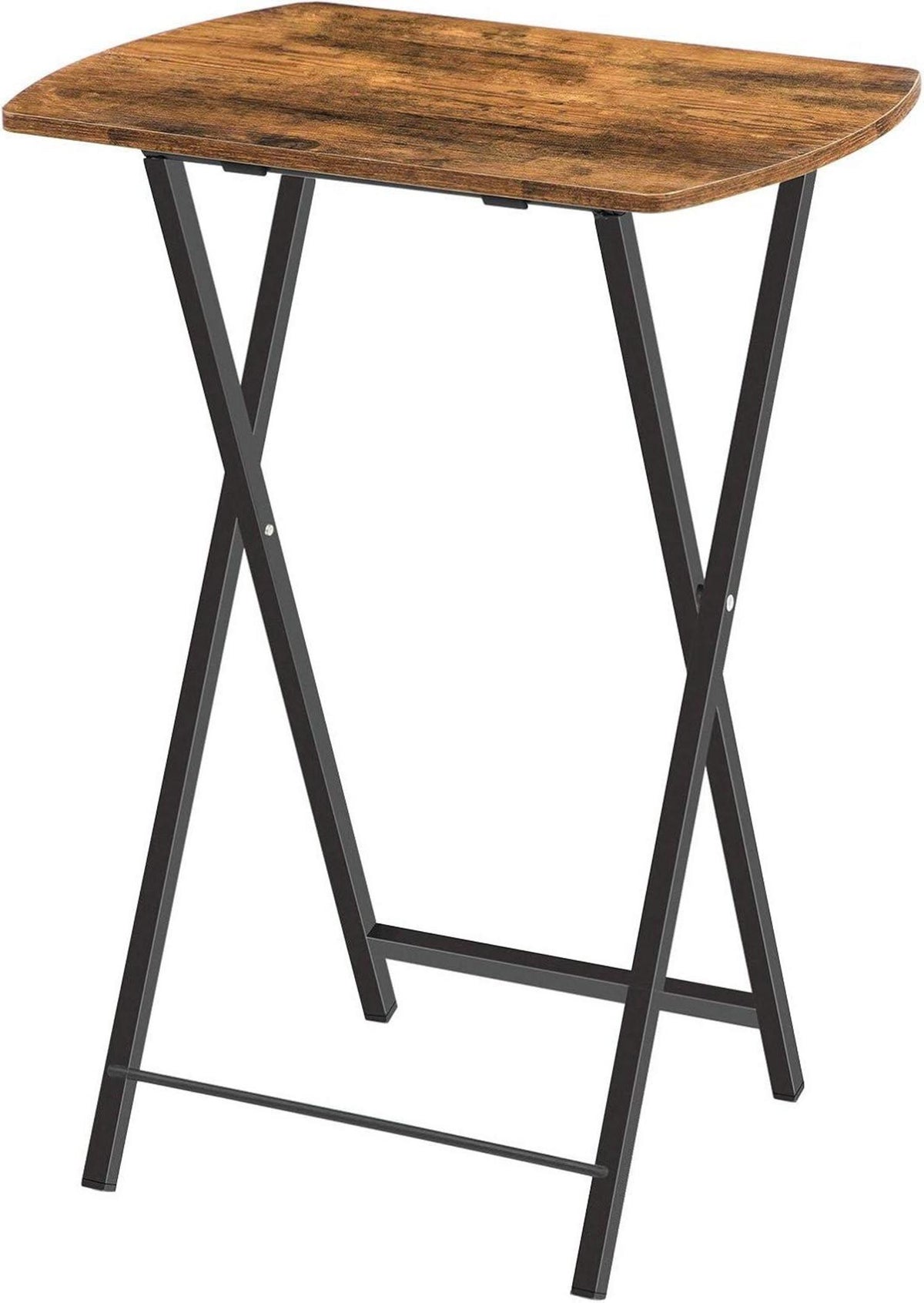 Klappbarer Beistelltisch Industriestil Dunkelbraun TV Tray