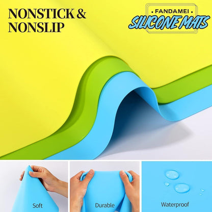 Silikonmatte 3er Set 30x40cm, Bastelmatte Antihaft & Rutschfest