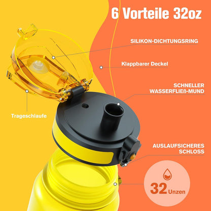 Sahara Sailor Trinkflasche BPA-frei 1L Sport Wasserflasche Auslaufsicher