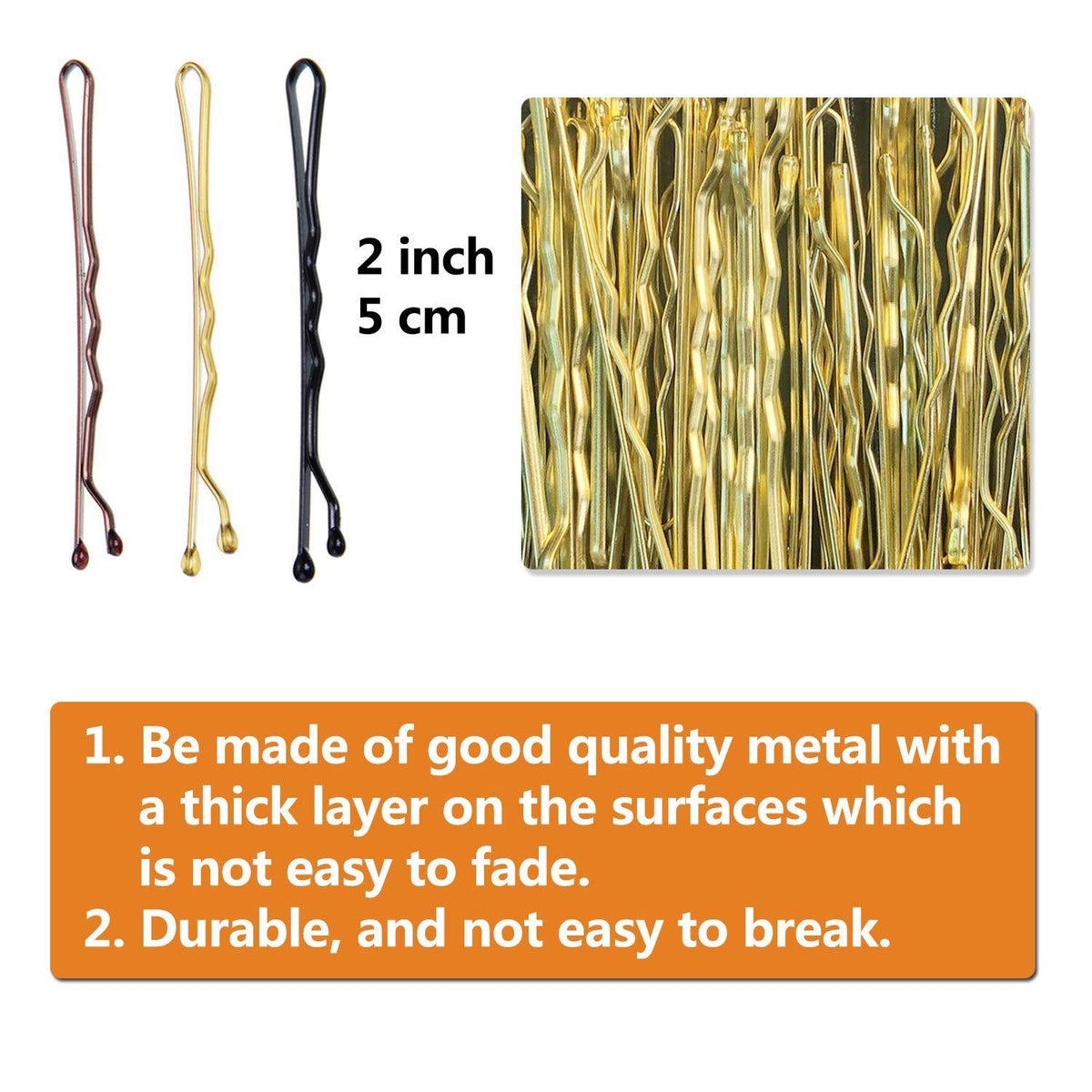 150 Stück Metall Haarnadeln 5 cm Bobby Pins Haarspangen