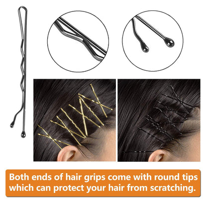 150er Set Metall Haarnadeln Wellenform 5 cm Bobby Pins Haarspangen