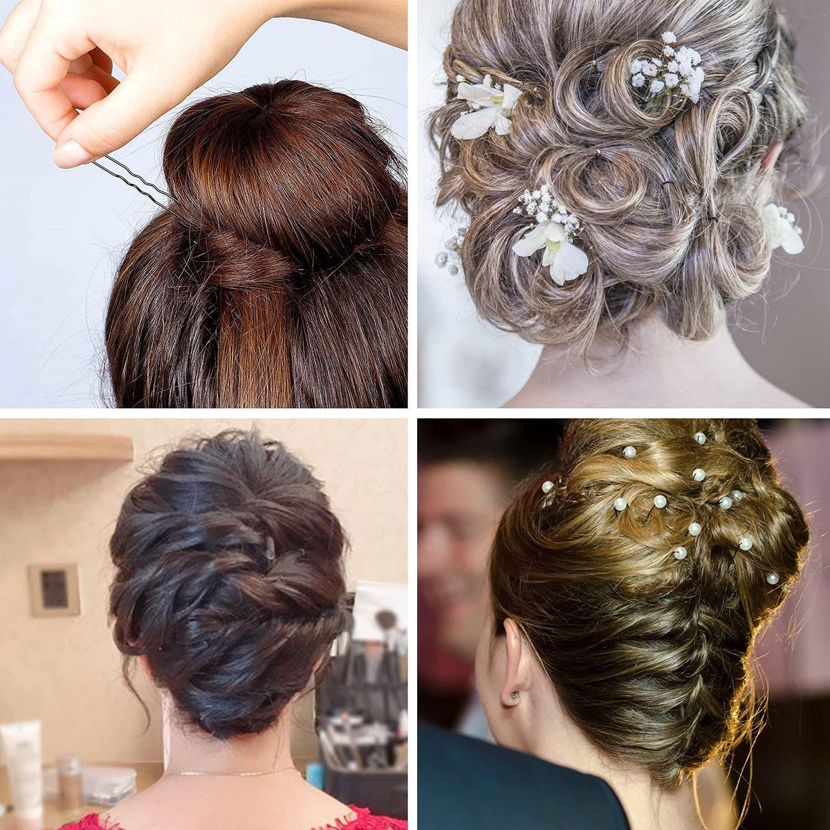 150 Stück Haarnadeln Metall Wellenform Haarklammern 5 cm Bobby Pins Haarspangen Aufbewahrungsbox Braun Gold Schwarz