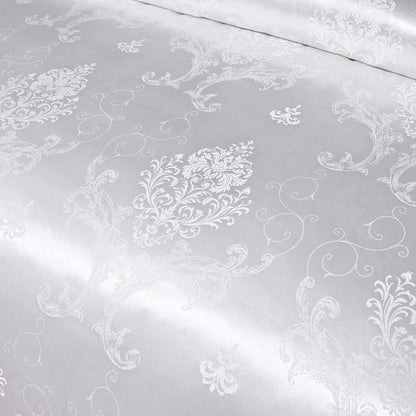 Seidenweiche Wendebettwäsche 220x240 cm - Blumen Jacquard Satin