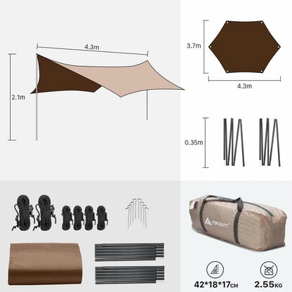 Forceatt Zeltplane 3,7 4,3 m Tarp Ultraleicht Wasserdicht