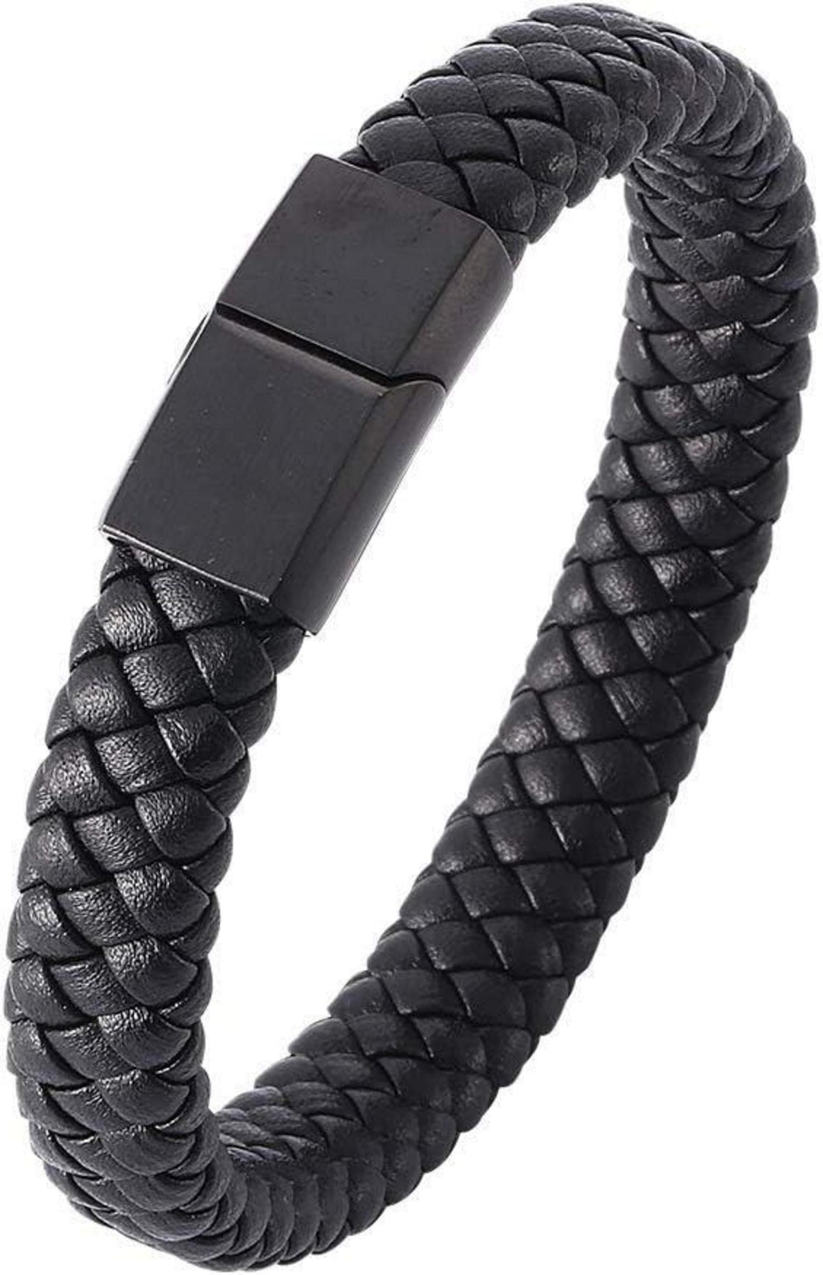 Klassisches Lederarmband für Männer Jugend Geschenk Schwarz