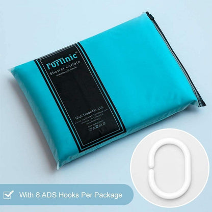 Schmaler Duschvorhang Polyester Aquamarine 100x200cm mit 6