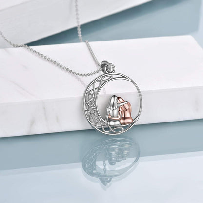 Schwester-Halskette 925 Sterling Silber Anhänger Keltischer