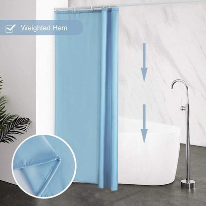 Schmaler Duschvorhang Eck Dusche Polyester Stoff Hellblau 100x200 wasserabweisend