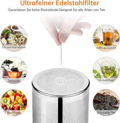Große Teekanne Borosilikatglas 1000ML mit Sieb Spülmaschinenfest