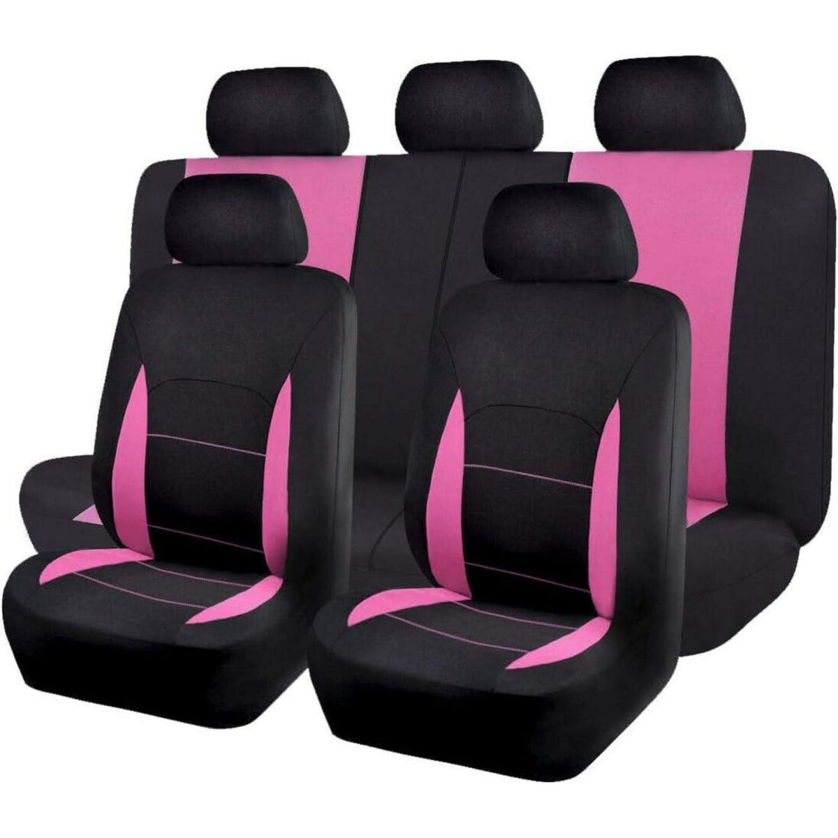 Auto Sitzbezüge Universal Set Rosa Schwarz 5-teilig