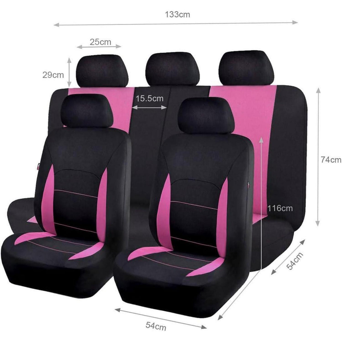 Auto Sitzbezüge Universal Set Rosa Schwarz 5-teilig