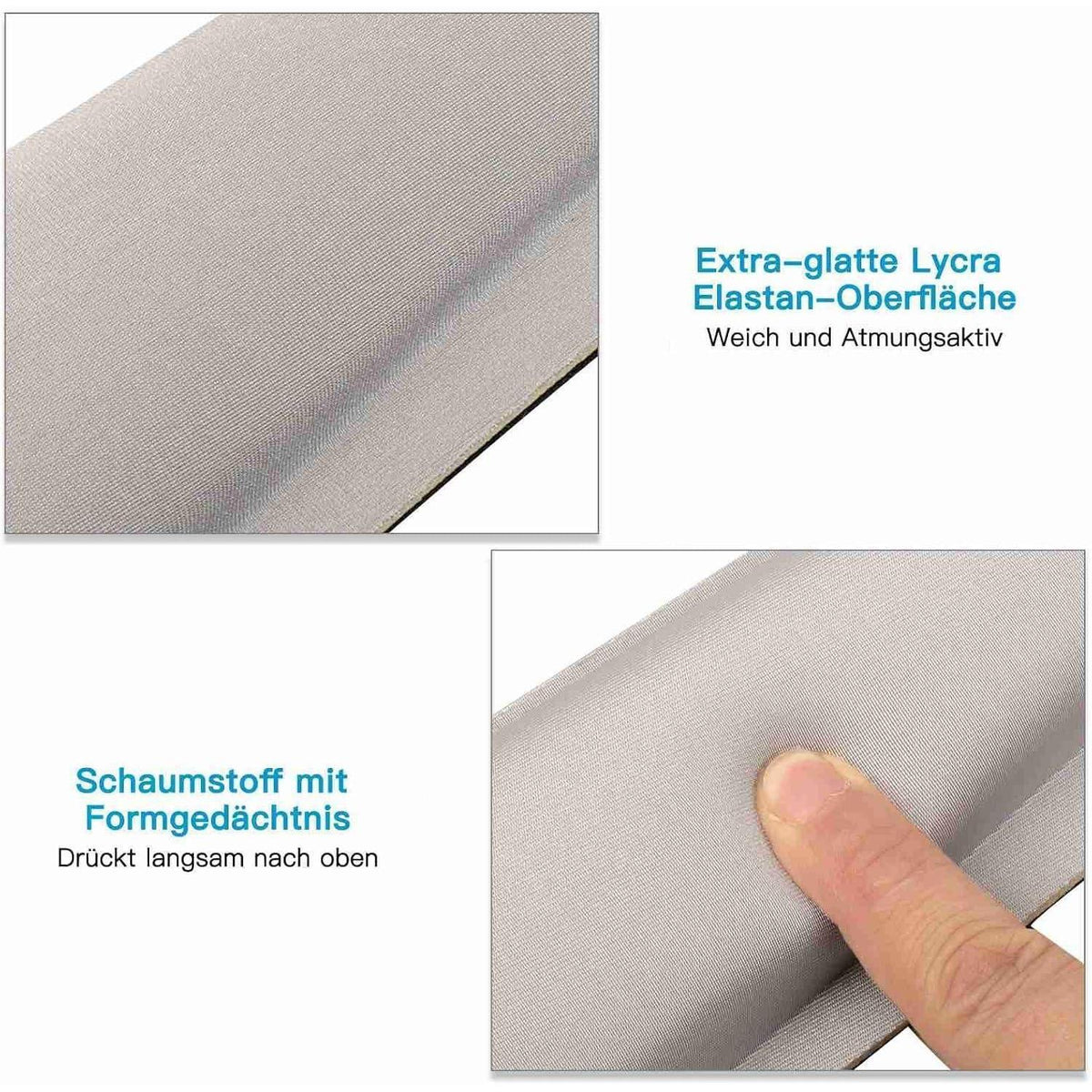 Ergonomisches Mauspad & Tastatur-Handgelenkstütze Set Grau
