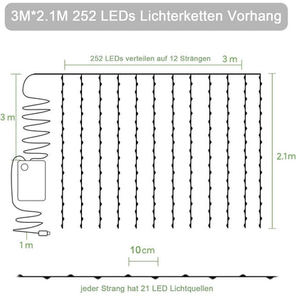 KASZOO 12 Stück Efeu Künstlich Lichterkette mit 252 LEDs