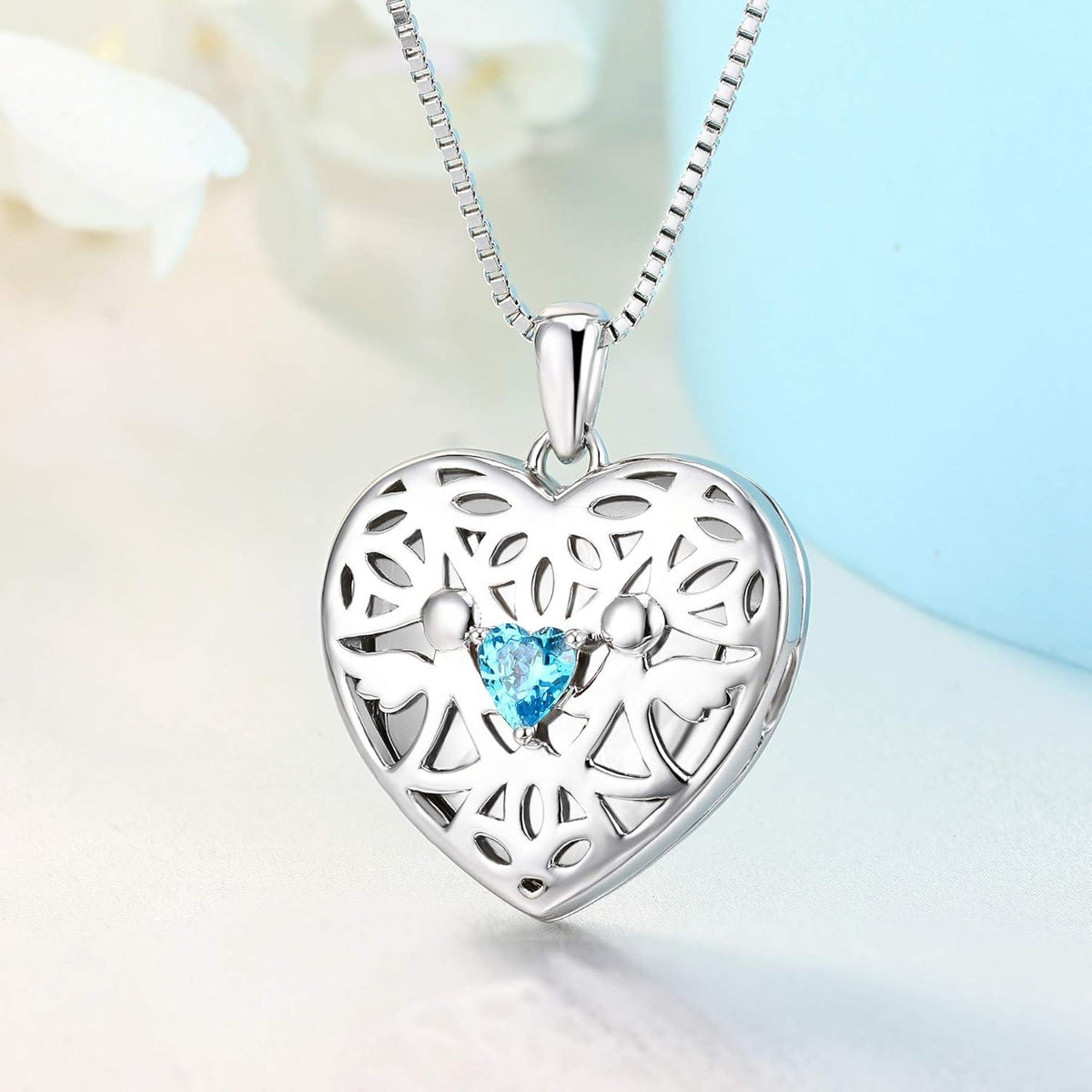 Herz Foto Medaillon Anhänger Kette Damen 925 Silber