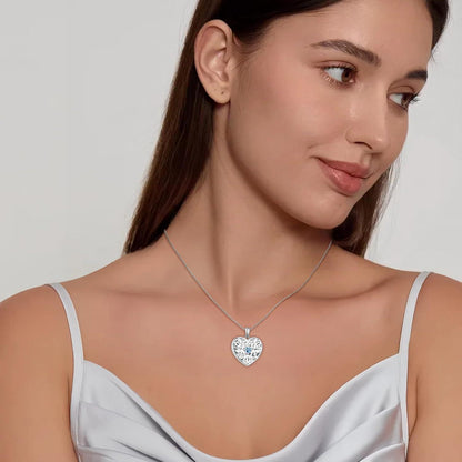 Herz Foto Medaillon Anhänger Halskette Damen 925 Sterling Silber